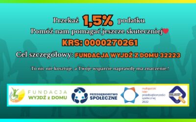 Możesz wesprzeć nasze działania przekazując 1,5% podatku na cele statutowe naszej Fundacji.